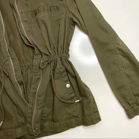 Old Navy Olive Military Green Twill Field Utility Full Zip Jacket Outerwear - Picture 4 of 7